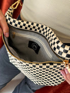 Pretty simple black checkered woven westlyn bum bag