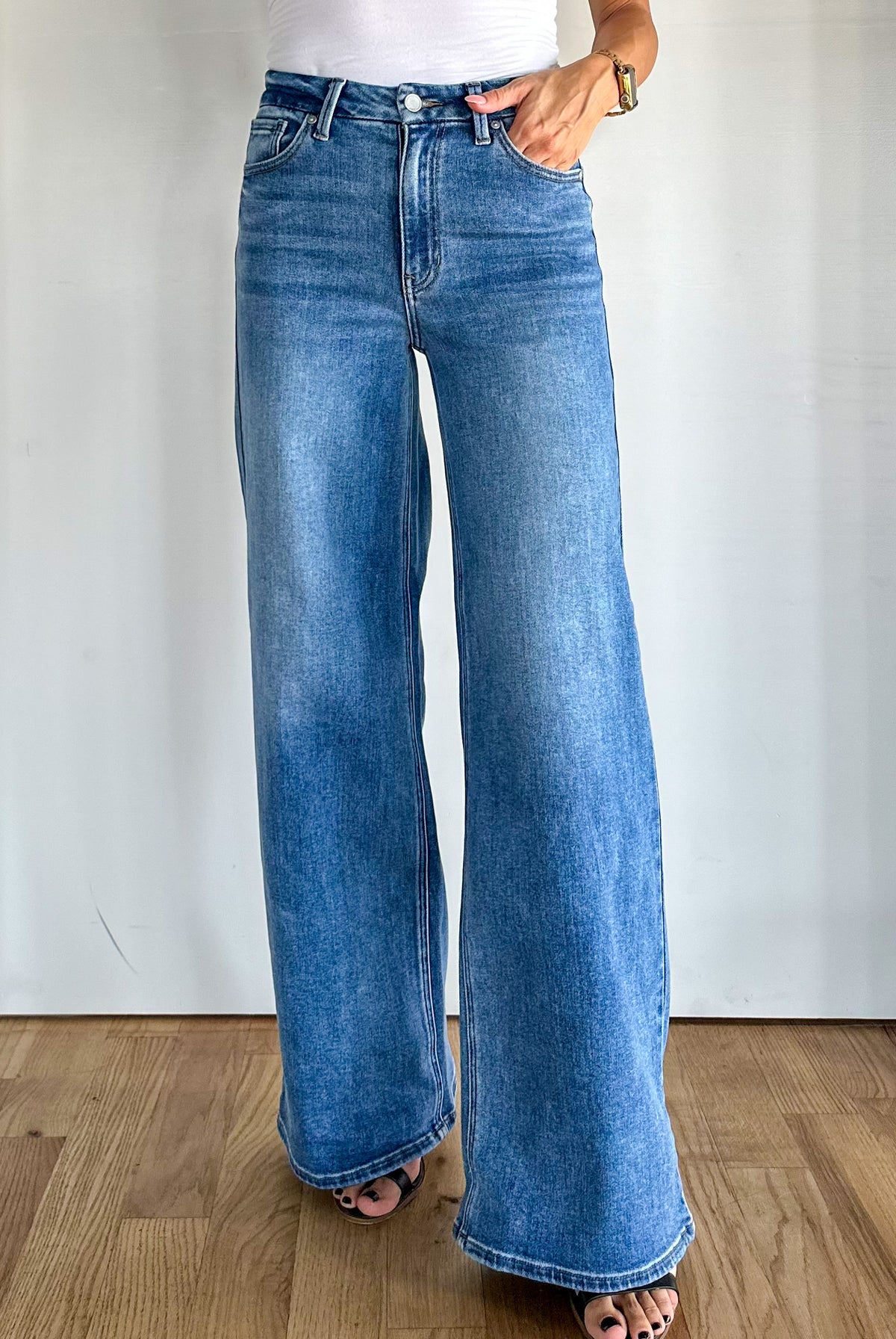 just black denim wide leg palazzo medium wash jeans