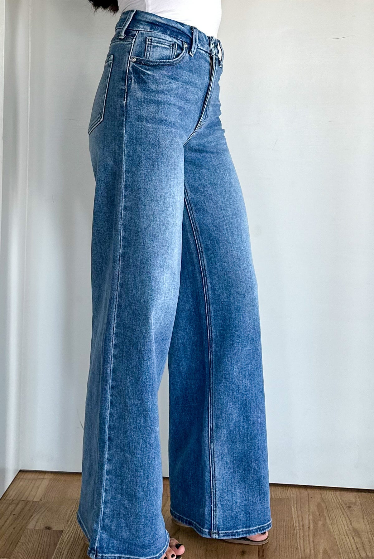 just black denim wide leg palazzo medium wash jeans