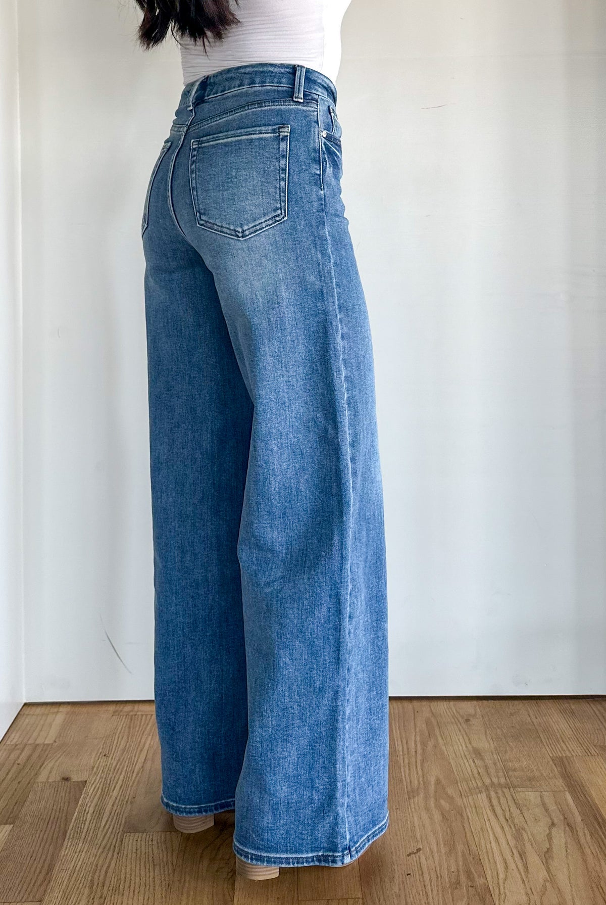just black denim wide leg palazzo medium wash jeans
