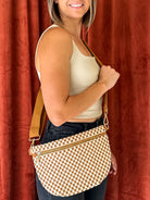 Pretty simple brown checkered woven westlyn bum bag