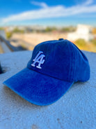 Women's bright royal blue LA adjustable cap