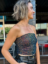 sequin strapless top