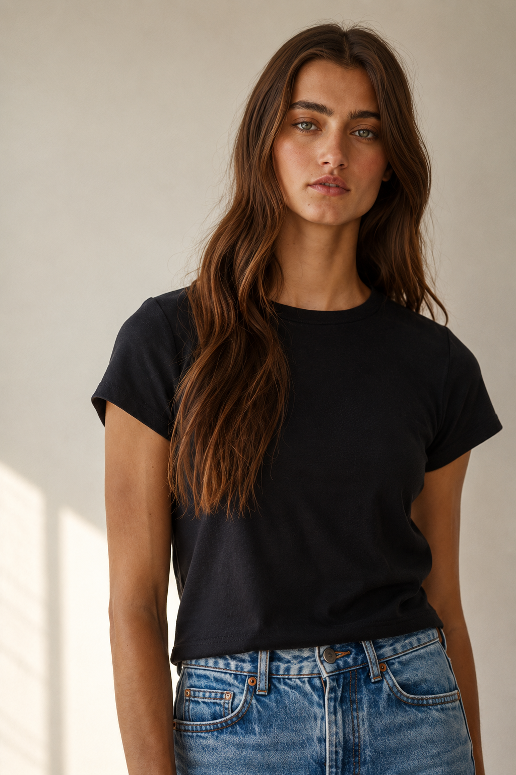 By Together women's 100% cotton black drop t-shirt
