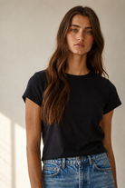 By Together women's 100% cotton black drop t-shirt