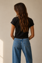 By Together women's 100% cotton black drop t-shirt