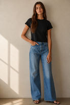 By Together women's 100% cotton black drop t-shirt