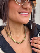Women's 18k gold waterproof chunky chain necklace with lifetime warranty