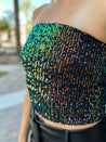 sequin strapless top