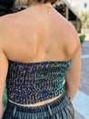 sequin strapless top
