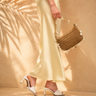 Women's dressy vacation handbag with pearls and seashell detail