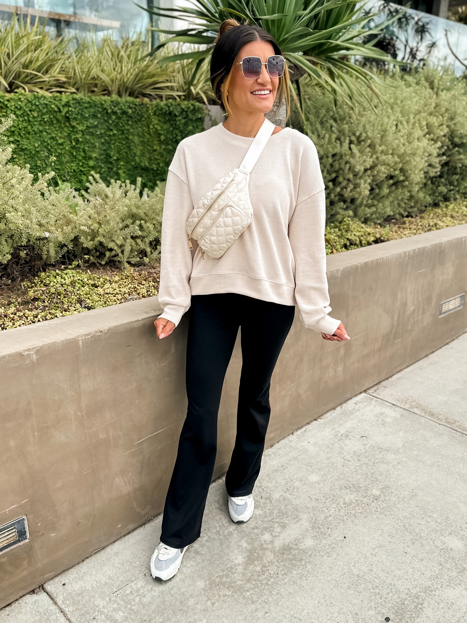 super soft cozy ribbed ivory pullover