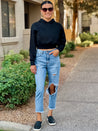 distressed mom dad jeans