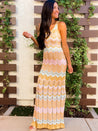 chevron knit super long maxi dress