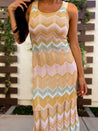 chevron knit super long maxi dress