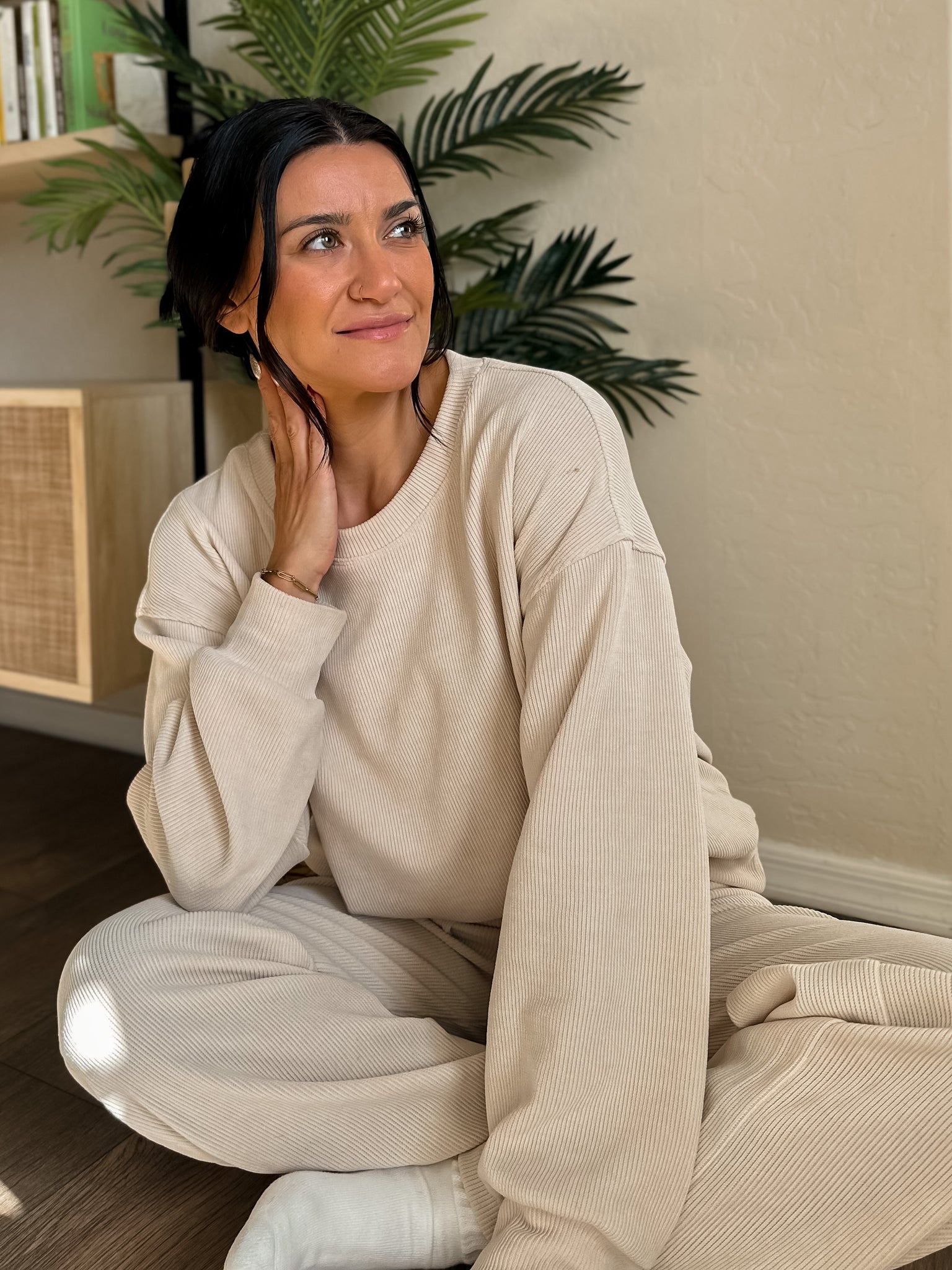 Relaxed Ribbed Pullover - Ivory