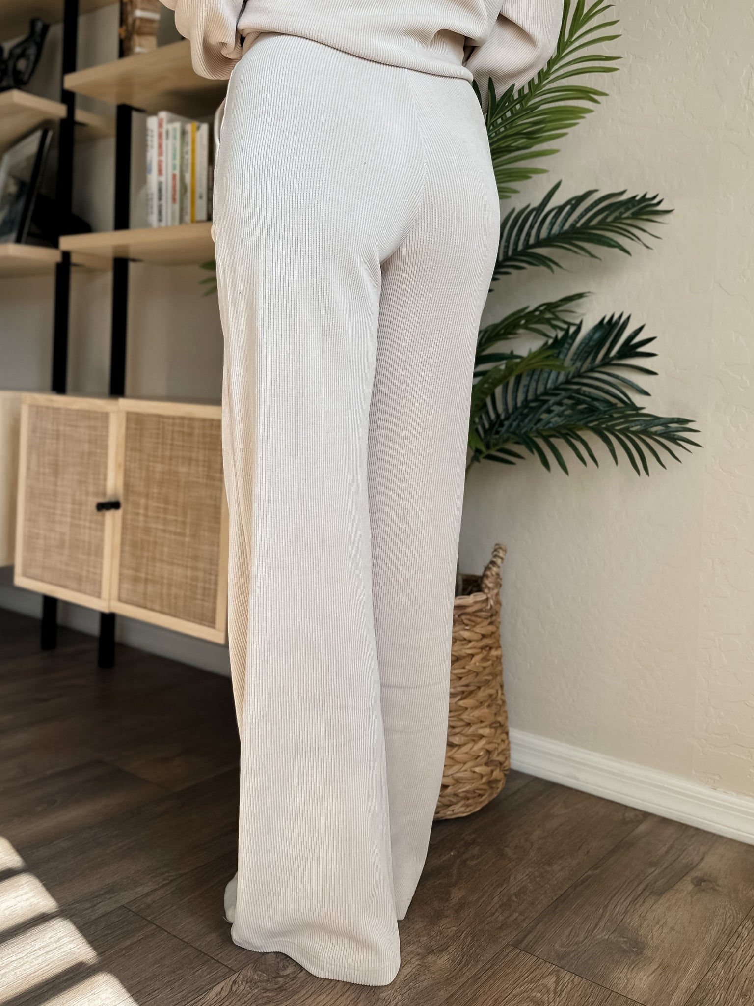 Wide Leg Corduroy Pants - Ivory