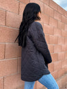 black large oversized button down shacket jacket with pockets