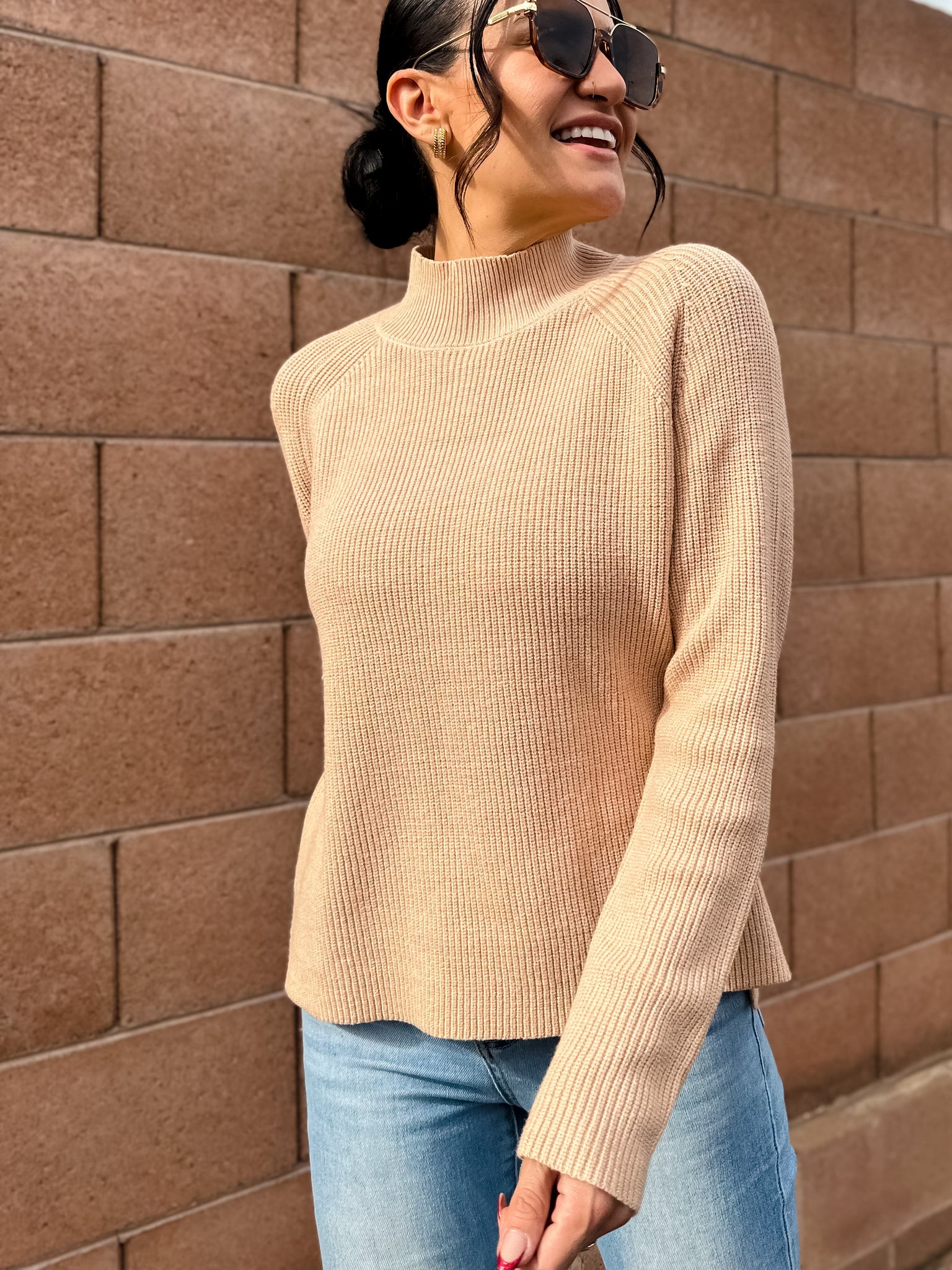 Ribbed Mock Relaxed Sweater