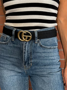 black faux GG Gucci belt