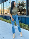 olive green openwork crochet crop top