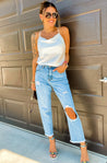 distressed mom dad jeans