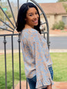 floral work blouse