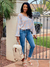 floral work blouse