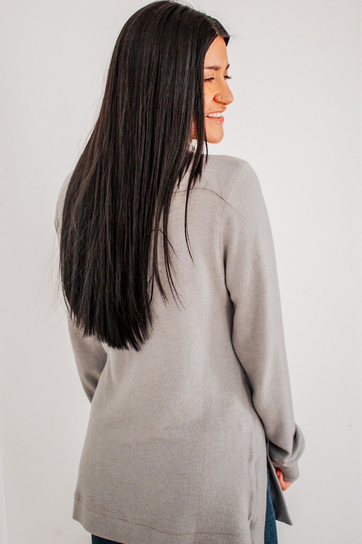 Brushed Cowl Long Sleeve Top