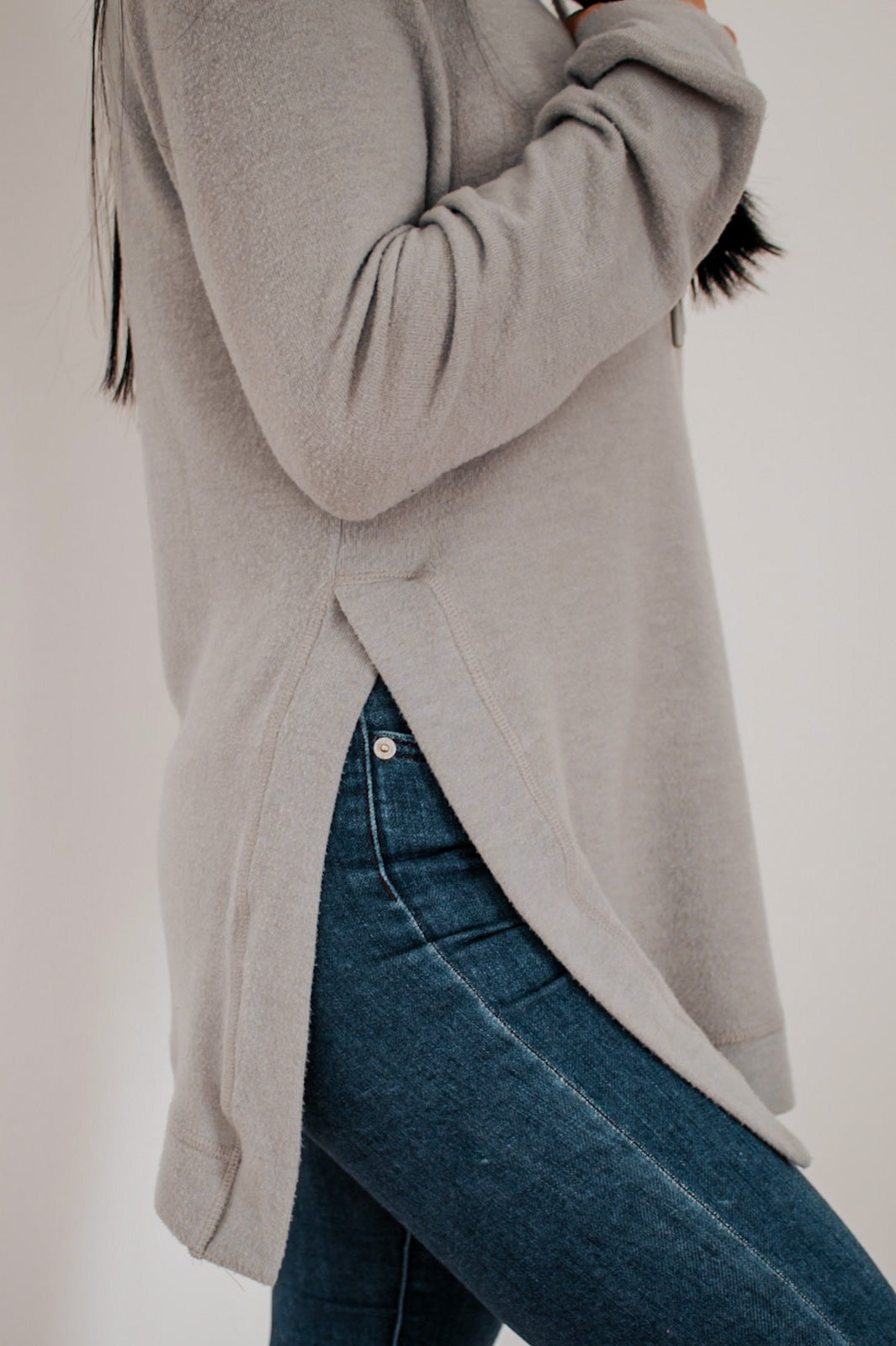 Brushed Cowl Long Sleeve Top
