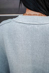 grey oversized crew neck soft and cozy sweater