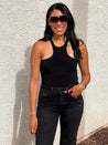 sexy racerback black bodysuit