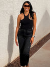 sexy racerback black bodysuit