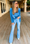 blue slim fit blazer and lace camisole set