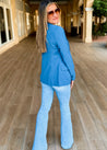 blue slim fit blazer and lace camisole set