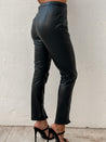 skinny leather pleather slit front pants leggings