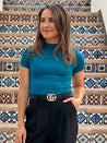 ribbed mock neck t-shirt