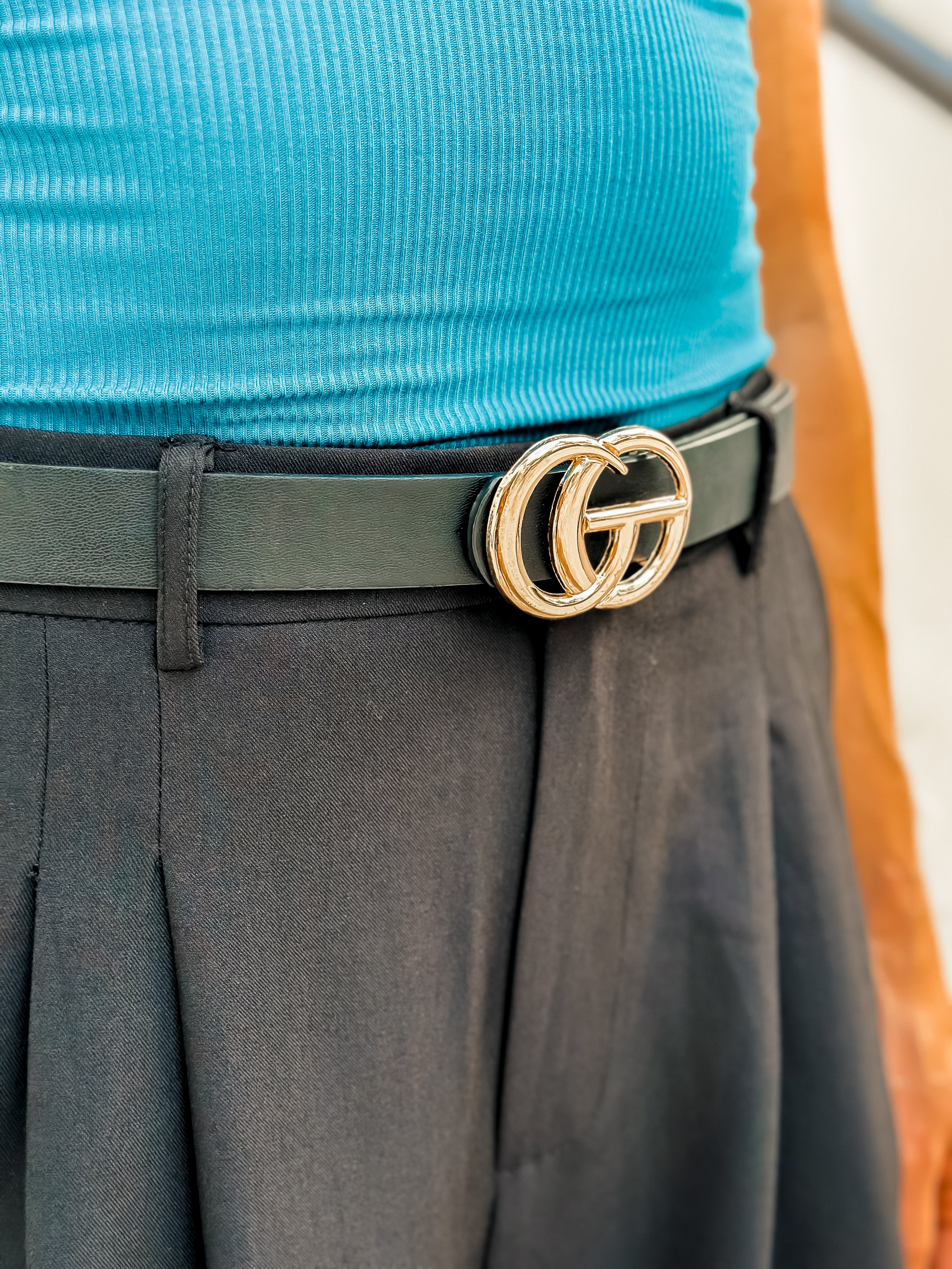 black leather gucci belt