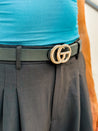 black leather gucci belt