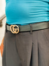 black leather gucci belt