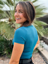 ribbed mock neck t-shirt