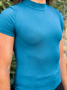 ribbed mock neck t-shirt