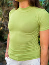 ribbed mock neck t-shirt