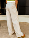 Oat tan straight wide leg work office pants