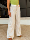 Oat tan straight wide leg work office pants