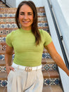 ribbed mock neck t-shirt