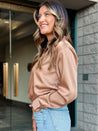 silk satin button down dressy work office top
