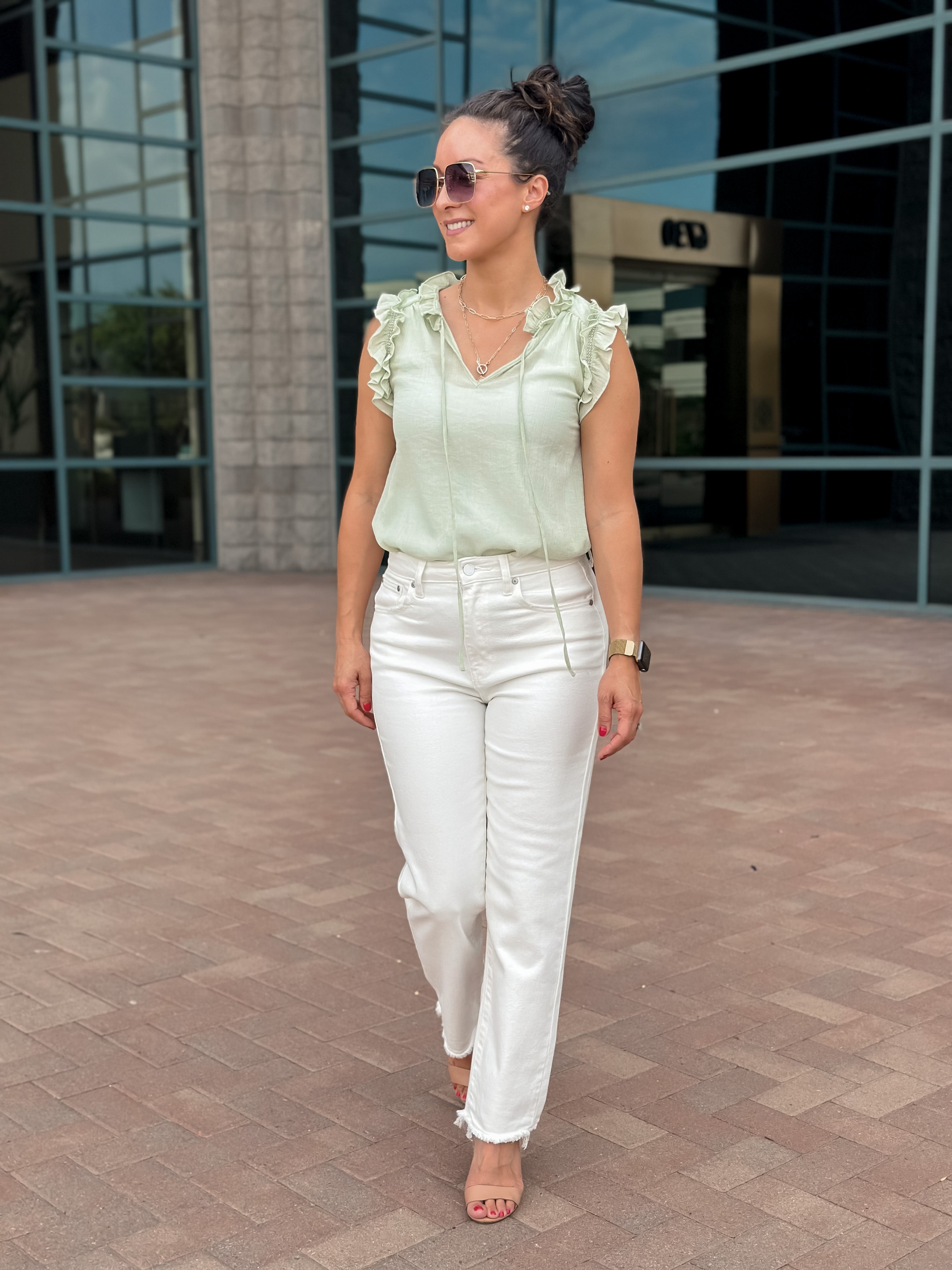 sage dressy fun work office tank top