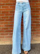 JBD womens just black denim, wide leg front pocket light denim wash