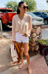 balloon sleeve work blouse